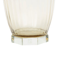 Vase ovale à stries en cristal - Or