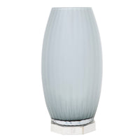Vase en cristal à texture ondulée - Blanc Opaque