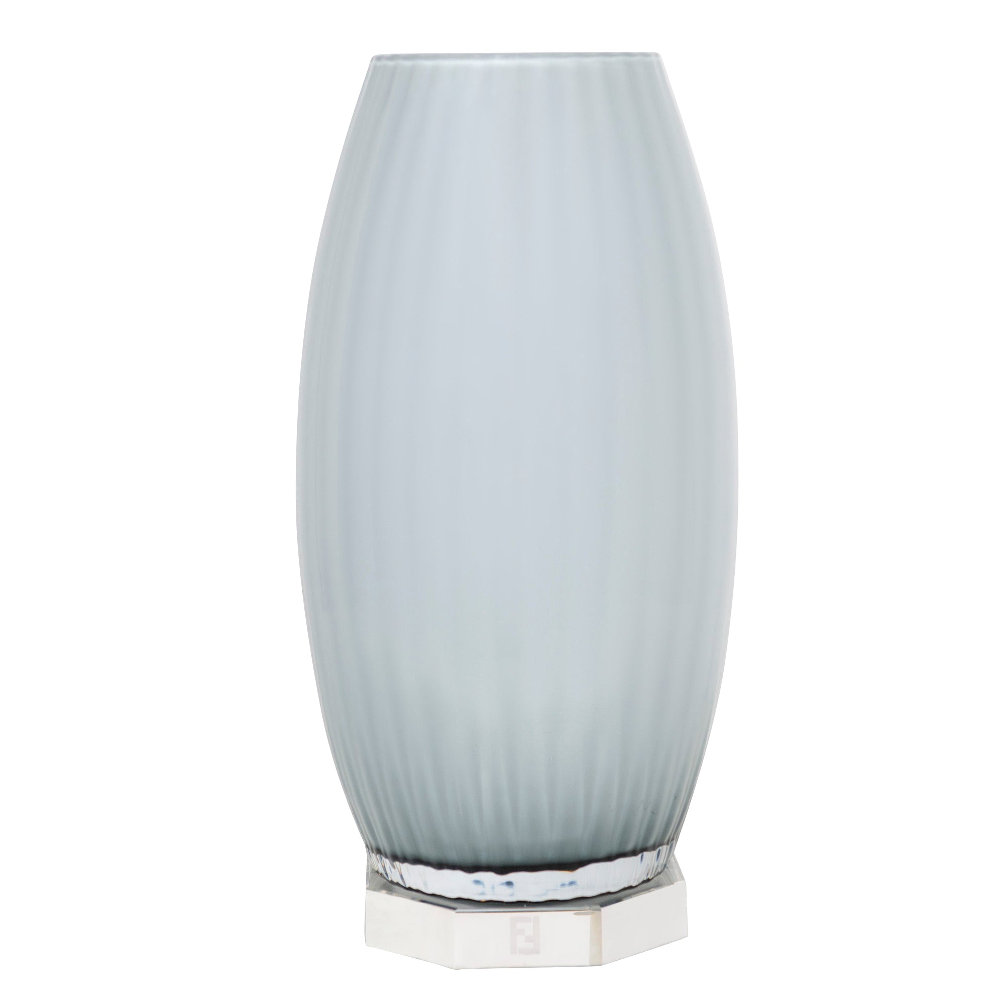Vase en cristal à texture ondulée - Blanc Opaque