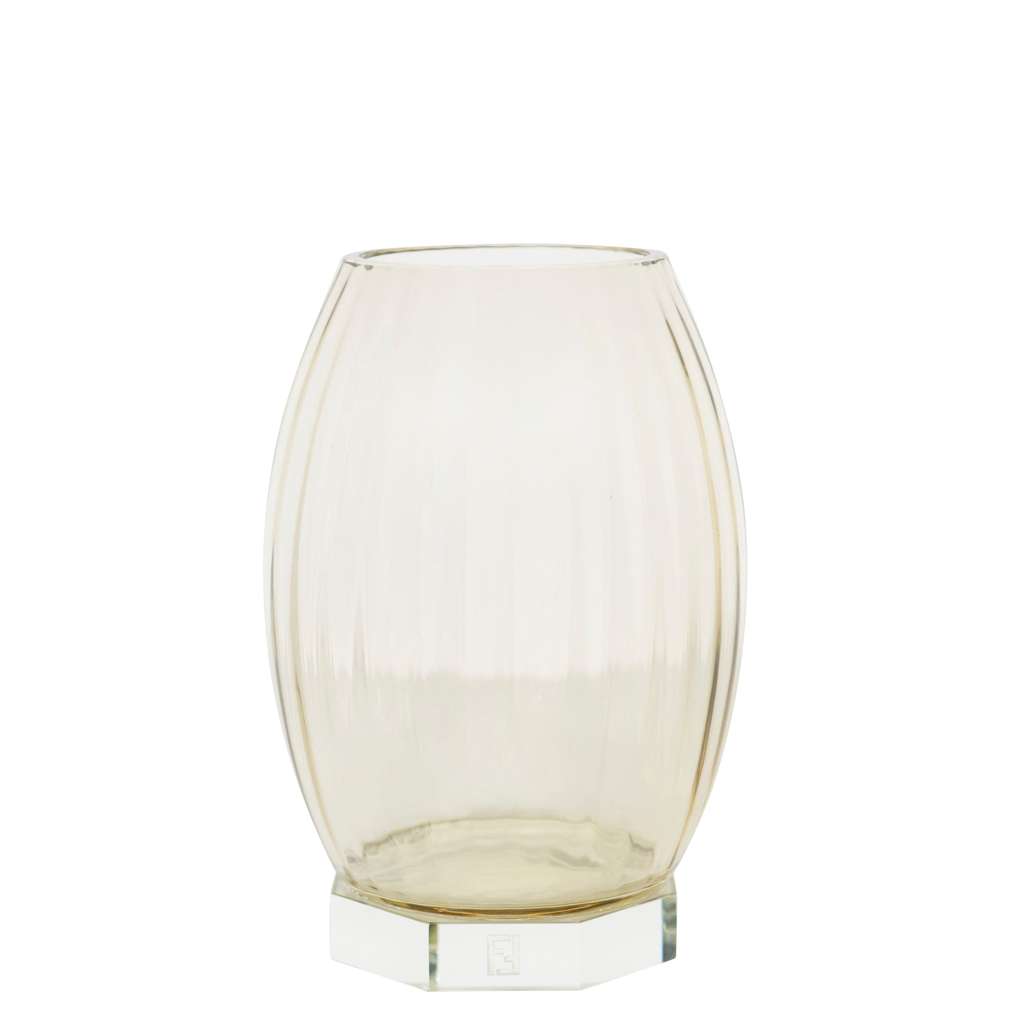 Vase en cristal rayé vertical - Or