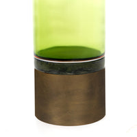 Vase cylindrique en cristal - Vert