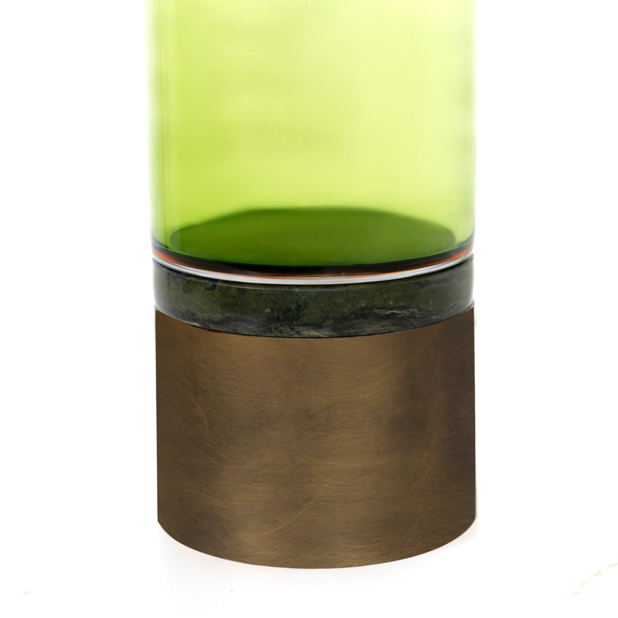 Vase cylindrique en cristal - Vert