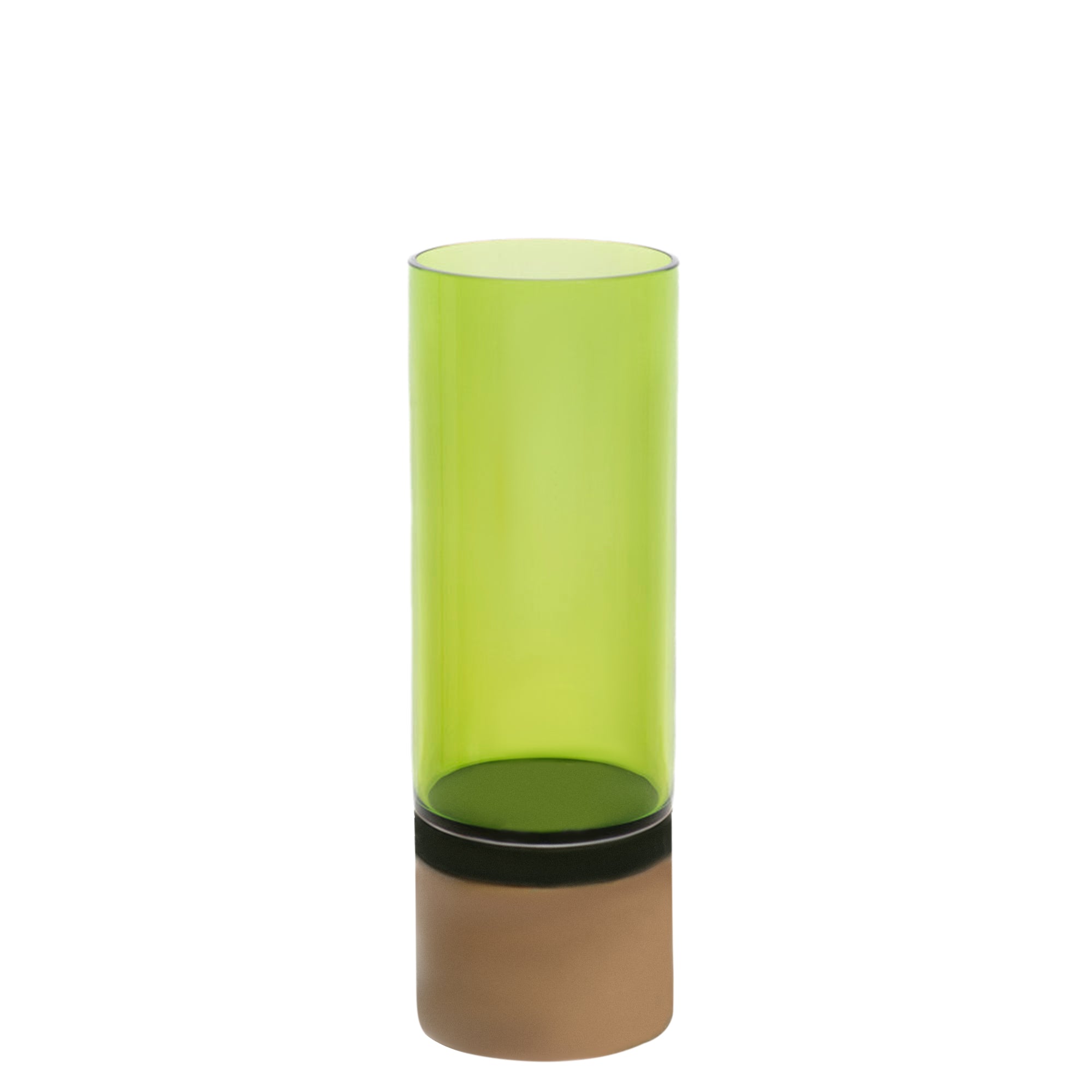Vase cylindrique en cristal - Vert