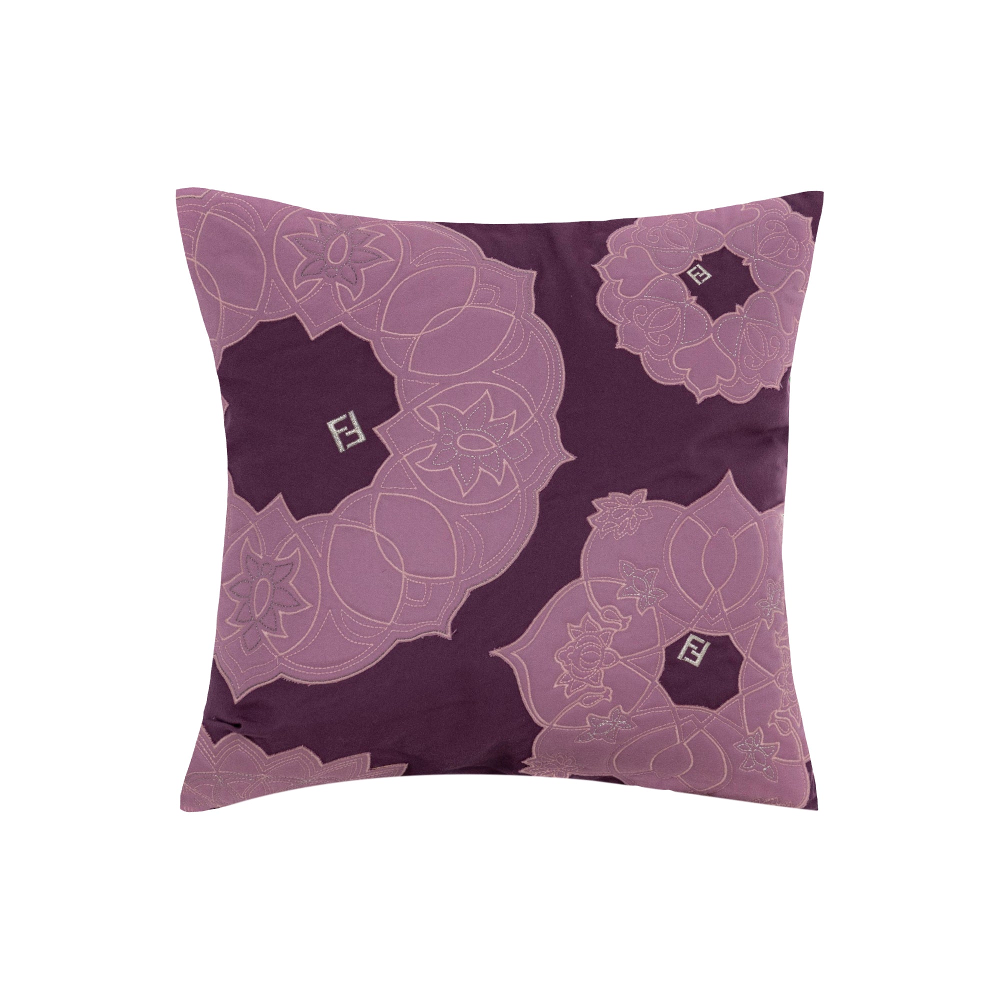 Coussin décoratif à motifs floraux - Violet