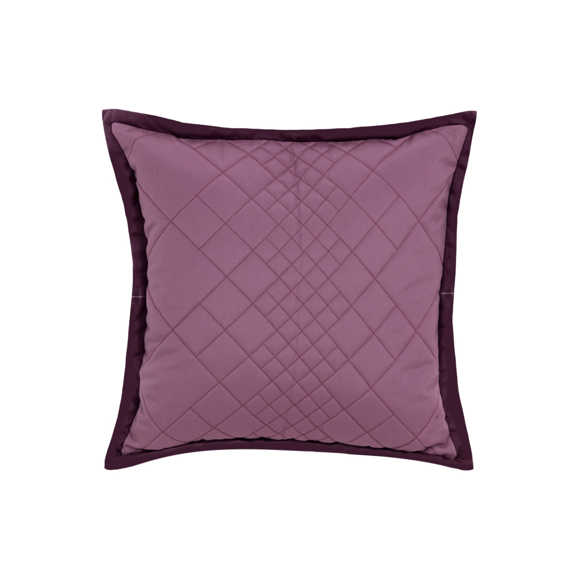 Coussin décoratif matelassé à motif losange - Pourpre