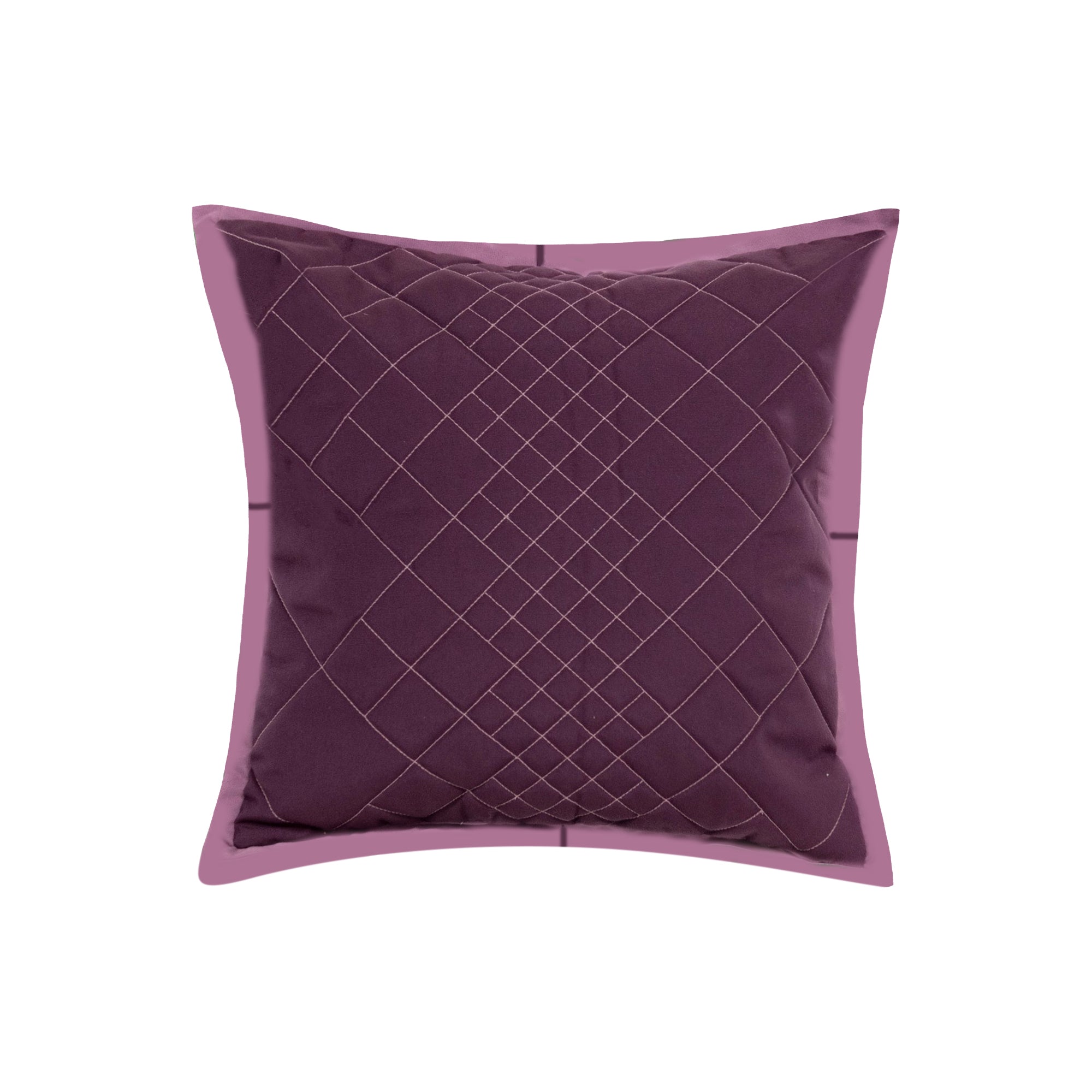 Coussin carré matelassé à motifs losanges - Violet