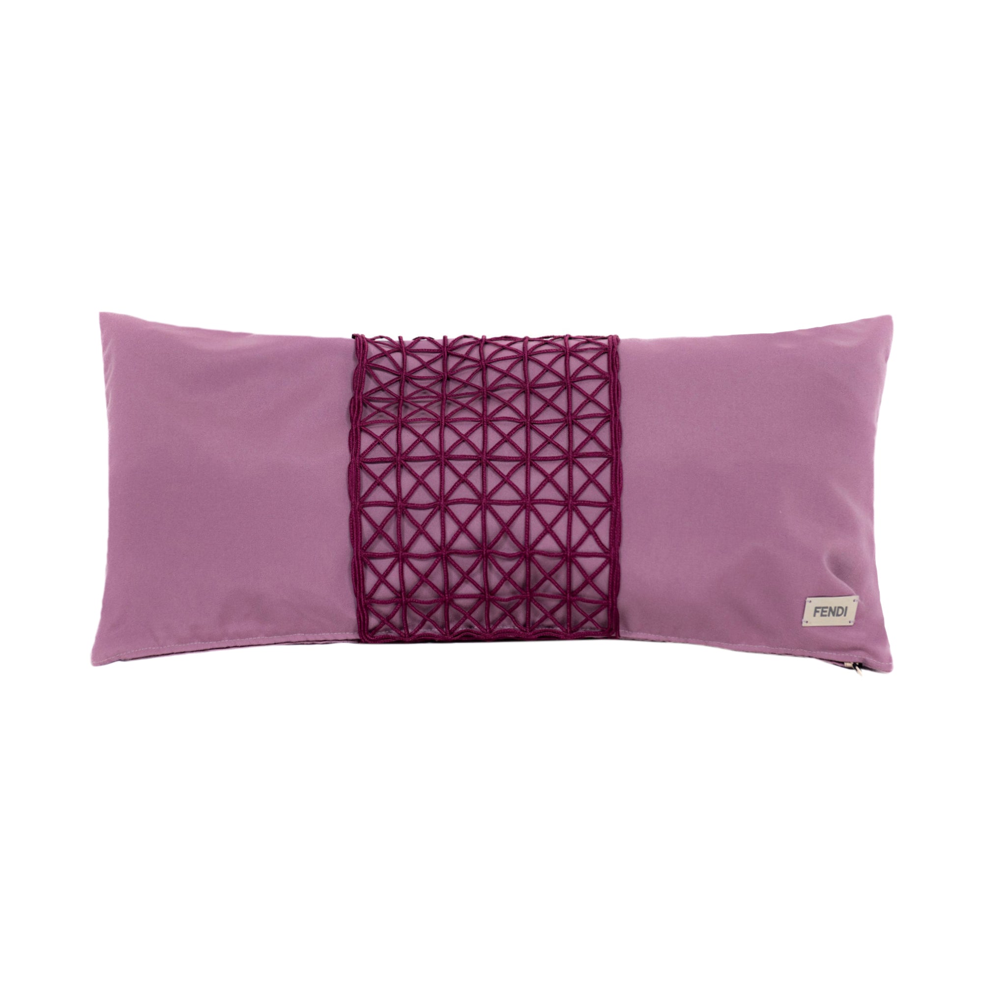 Coussin rectangulaire à motif en croisillon - Violet