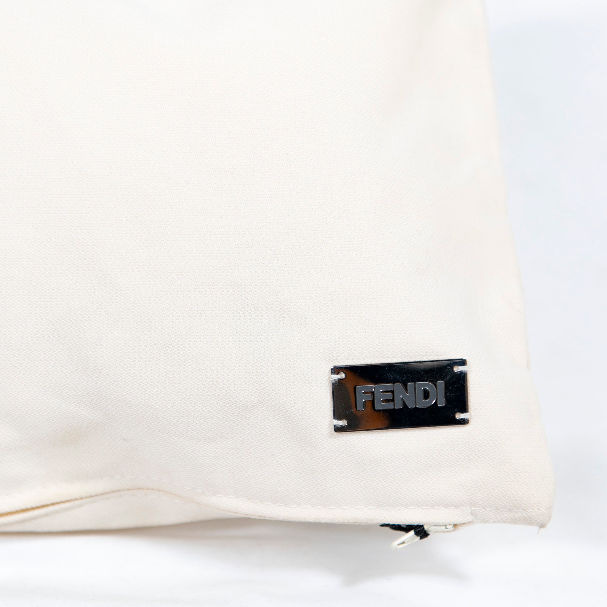 Coussin à rayures et demi-cercle - Blanc Cassé & Violet