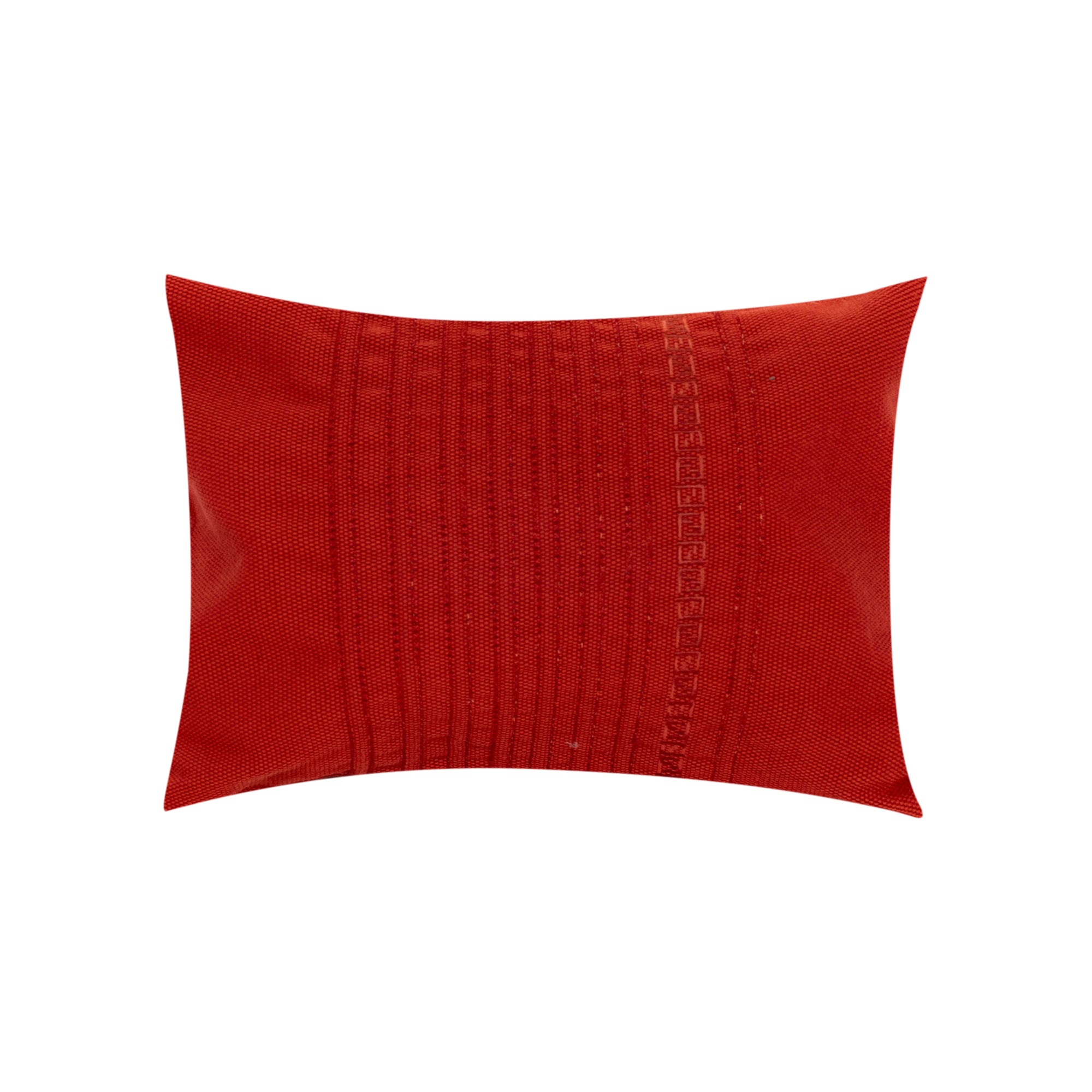 Coussin motifs géométriques et rayures - Rouge