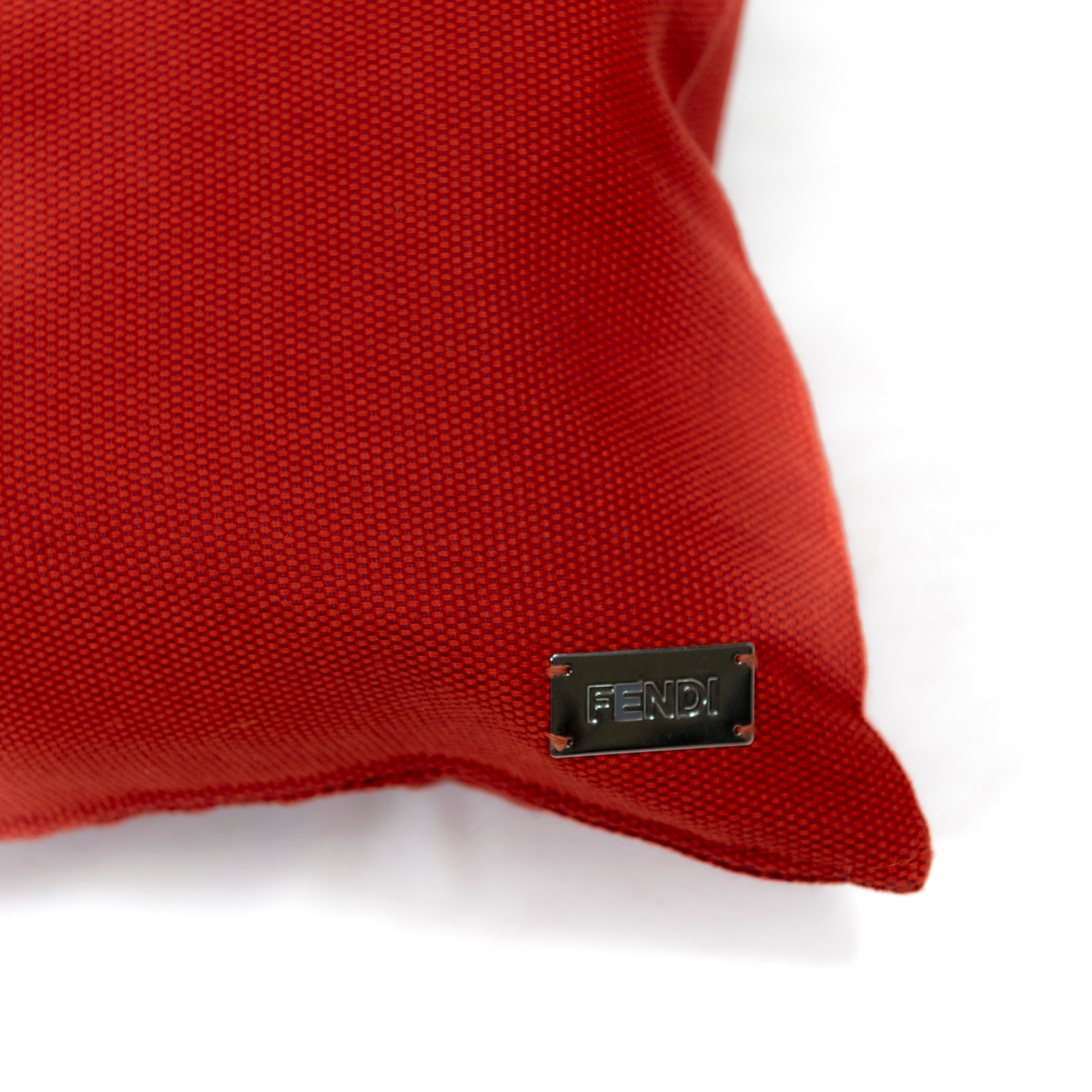 Coussin motifs géométriques et rayures - Rouge
