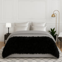 Plaid rectangulaire en fourrure - Noir