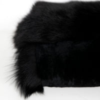 Plaid en fourrure à bords arrondis - Noir