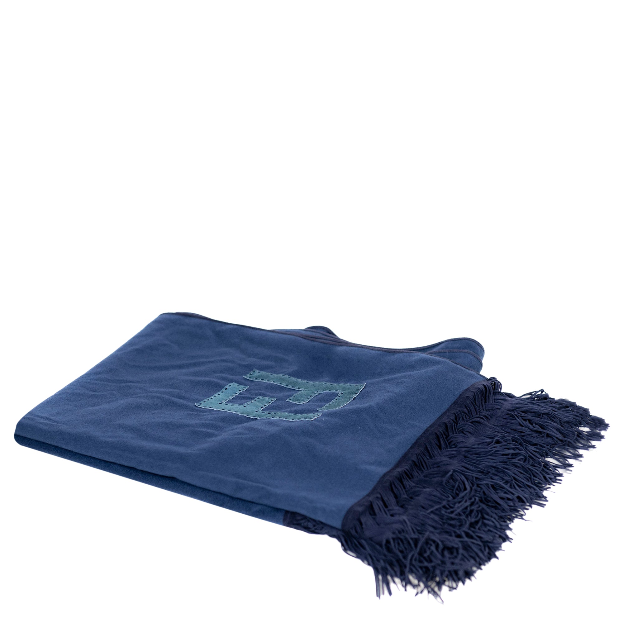 Plaid en laine et cachemire - Bleu Foncé