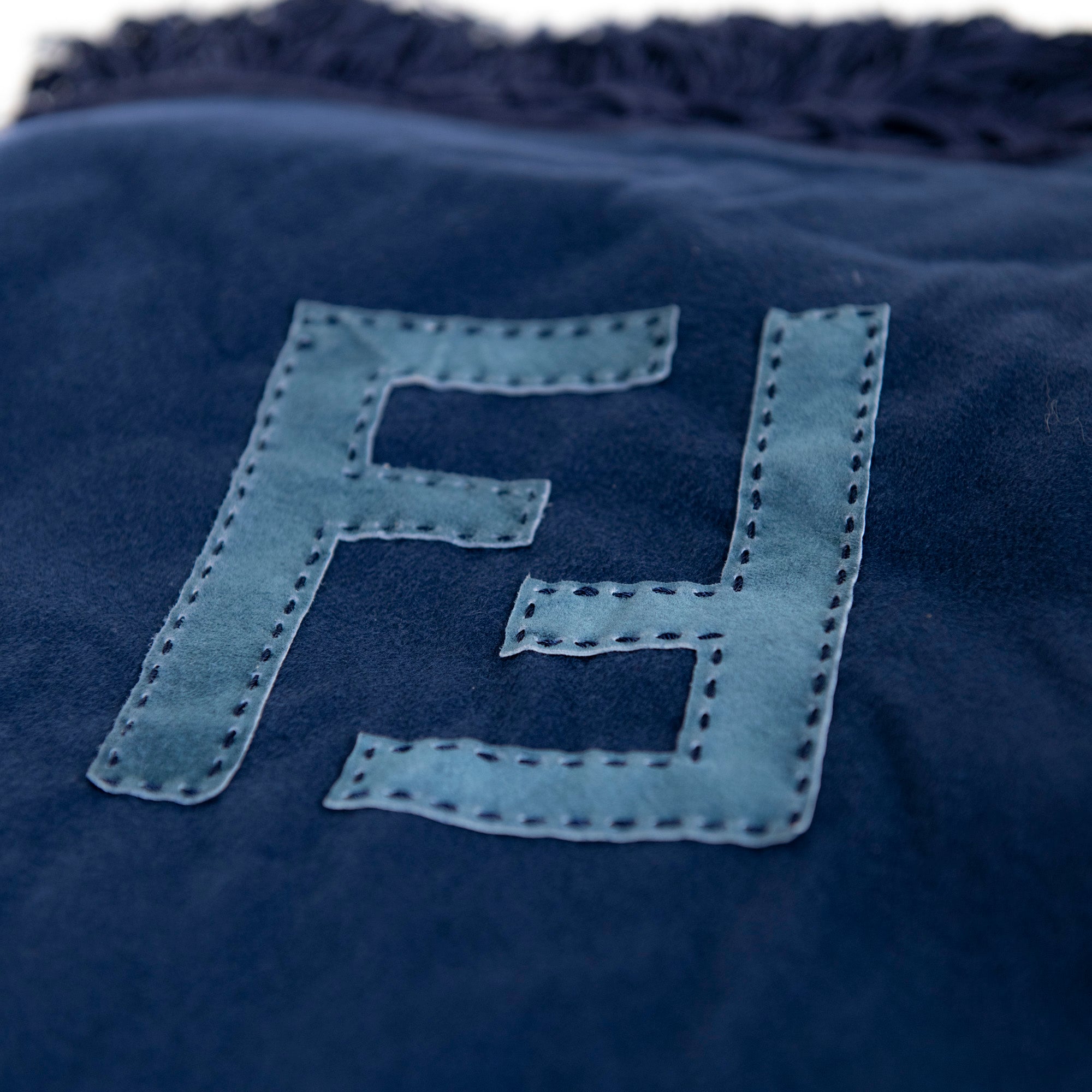 Plaid en laine et cachemire - Bleu Foncé