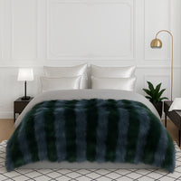 Plaid en plumes à couches - Bleu Foncé