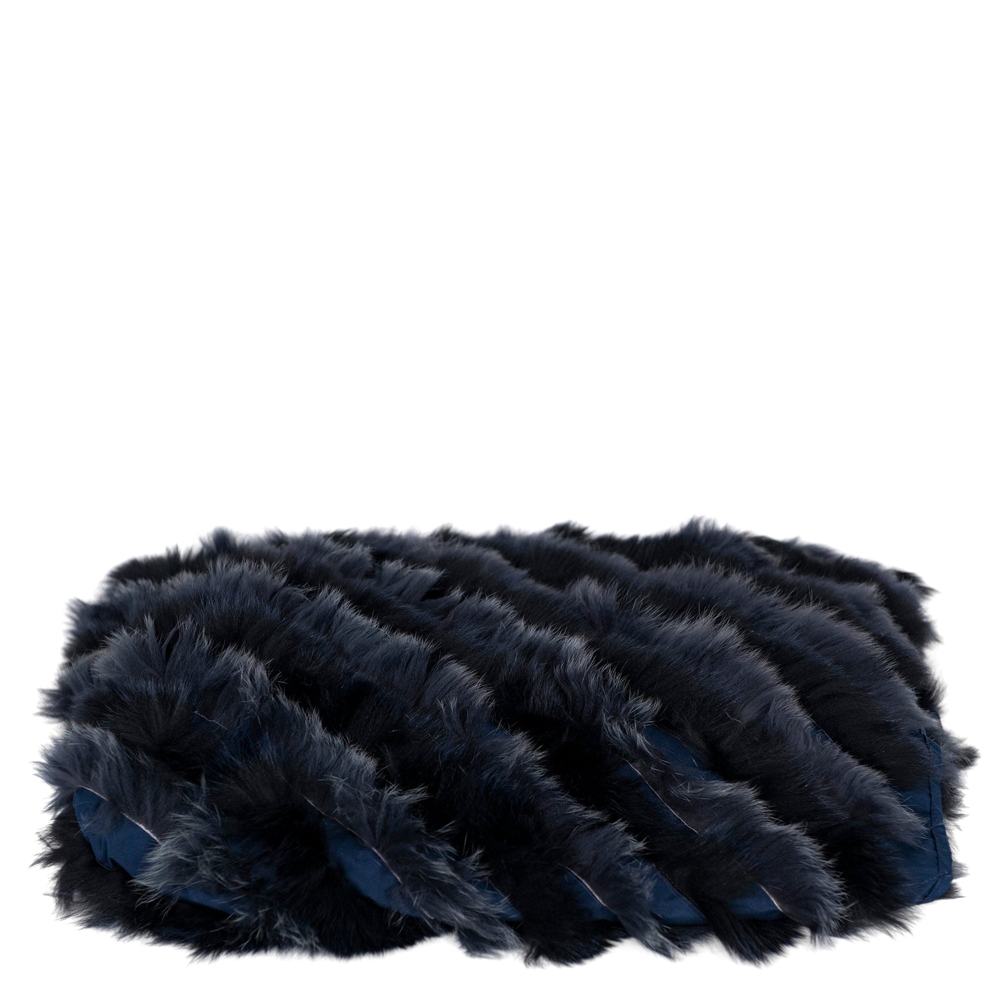 Plaid en plumes à couches - Bleu Foncé