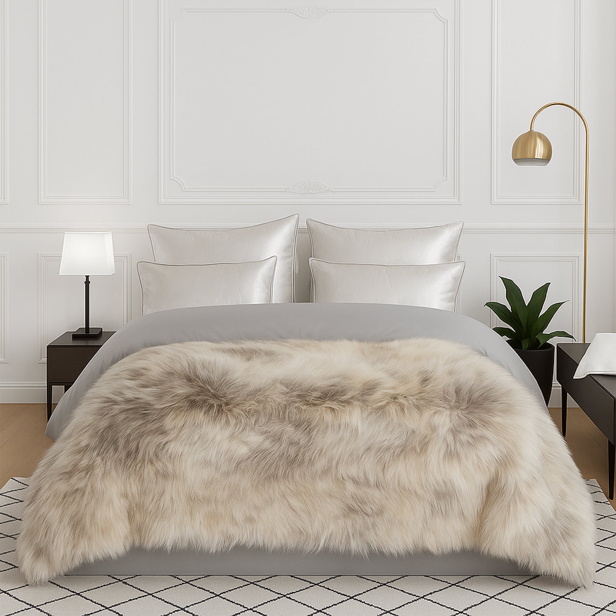 Plaid en fourrure longue - Multicolore