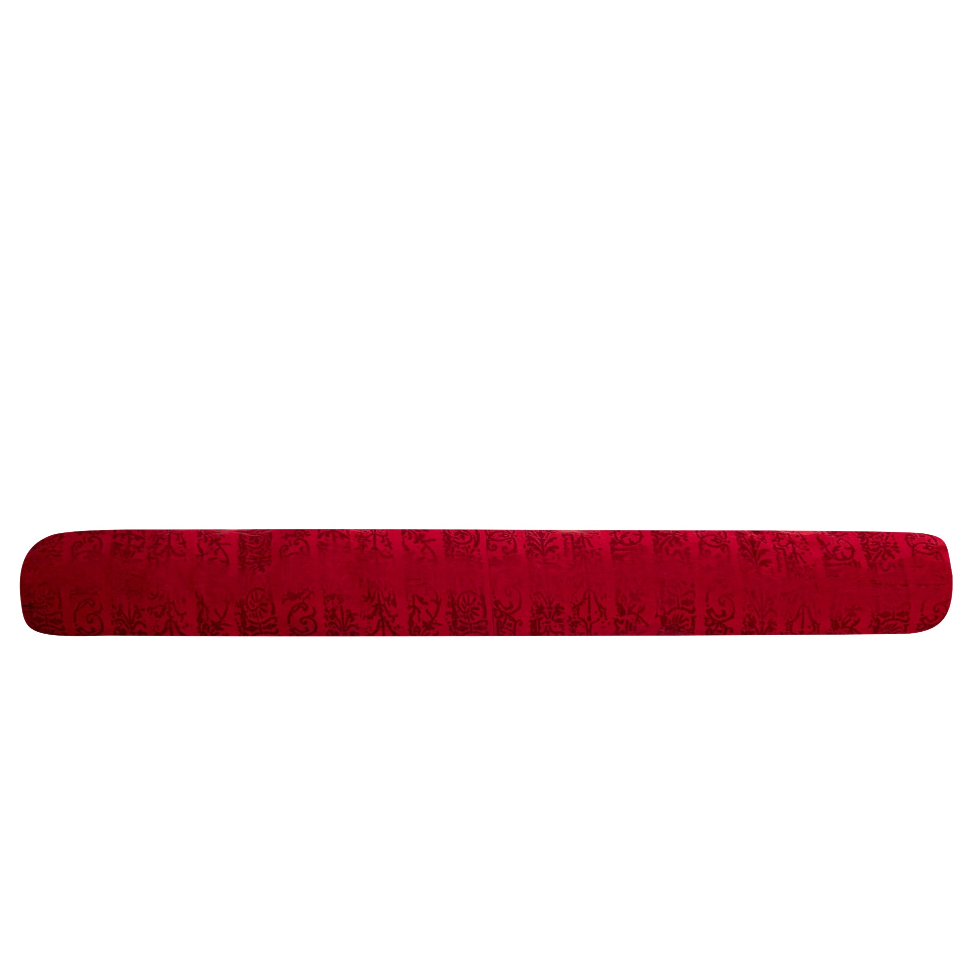 Coussin traversin à motif floral - Rouge