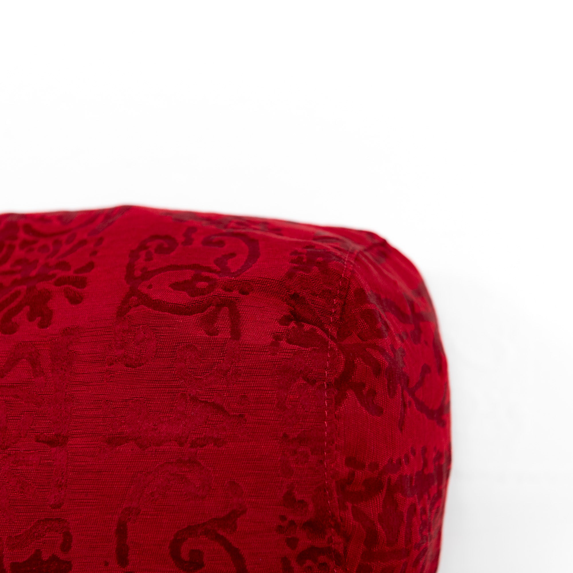 Coussin traversin à motif floral - Rouge
