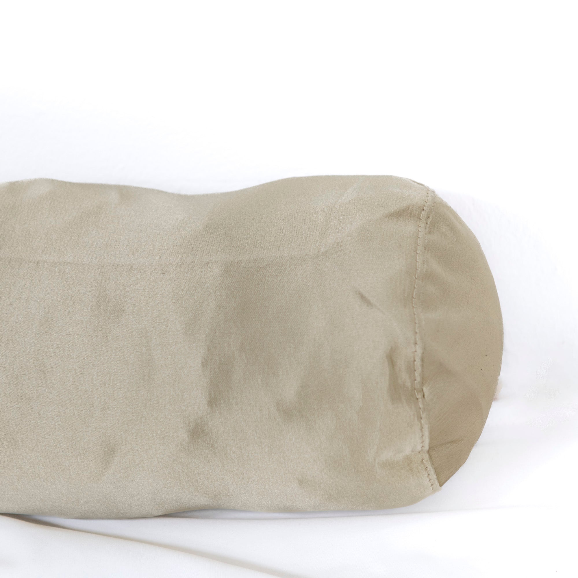 Coussin traversin en velours - Beige
