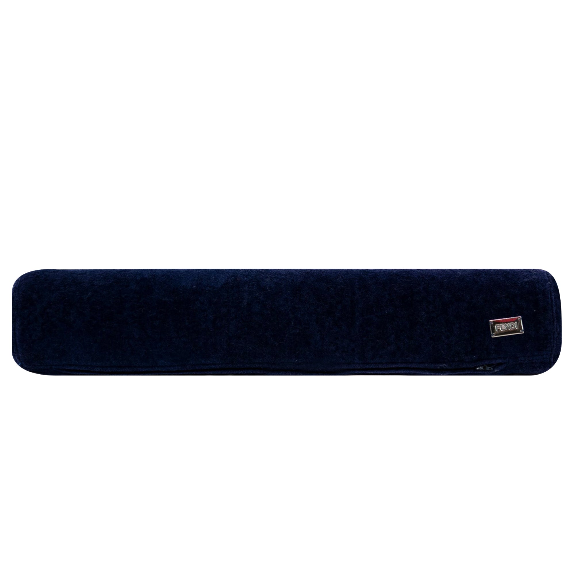 Coussin traversin en coton doux extrémités arrondies - Bleu Foncé