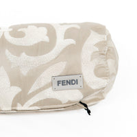 Coussin traversin à motifs feuillus - Beige