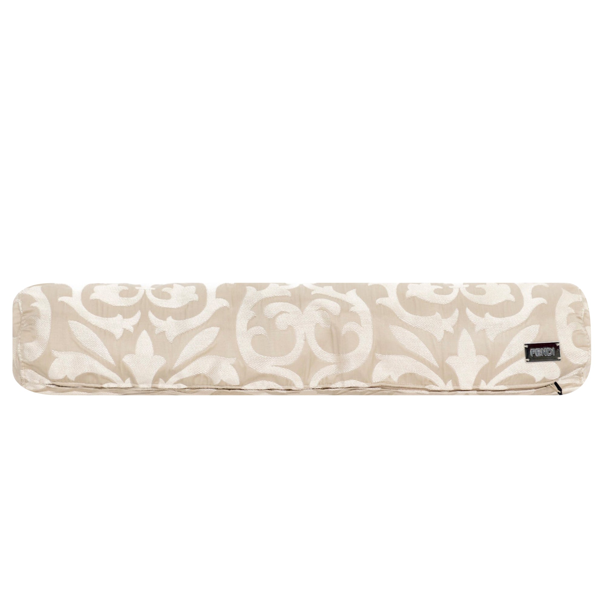 Coussin traversin à motifs feuillus - Beige