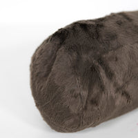 Coussin traversin en fourrure douce - Marron