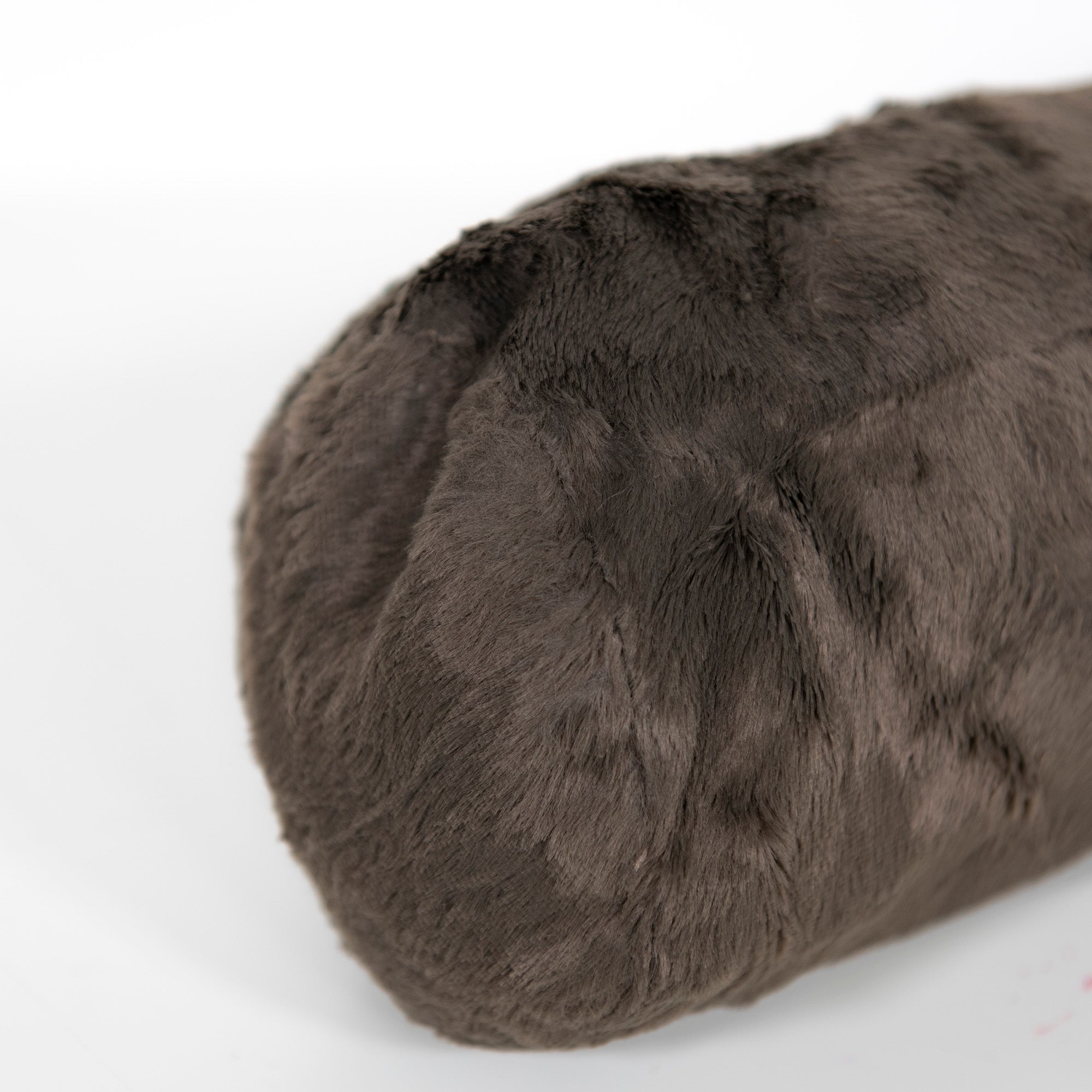 Coussin traversin en fourrure douce - Marron