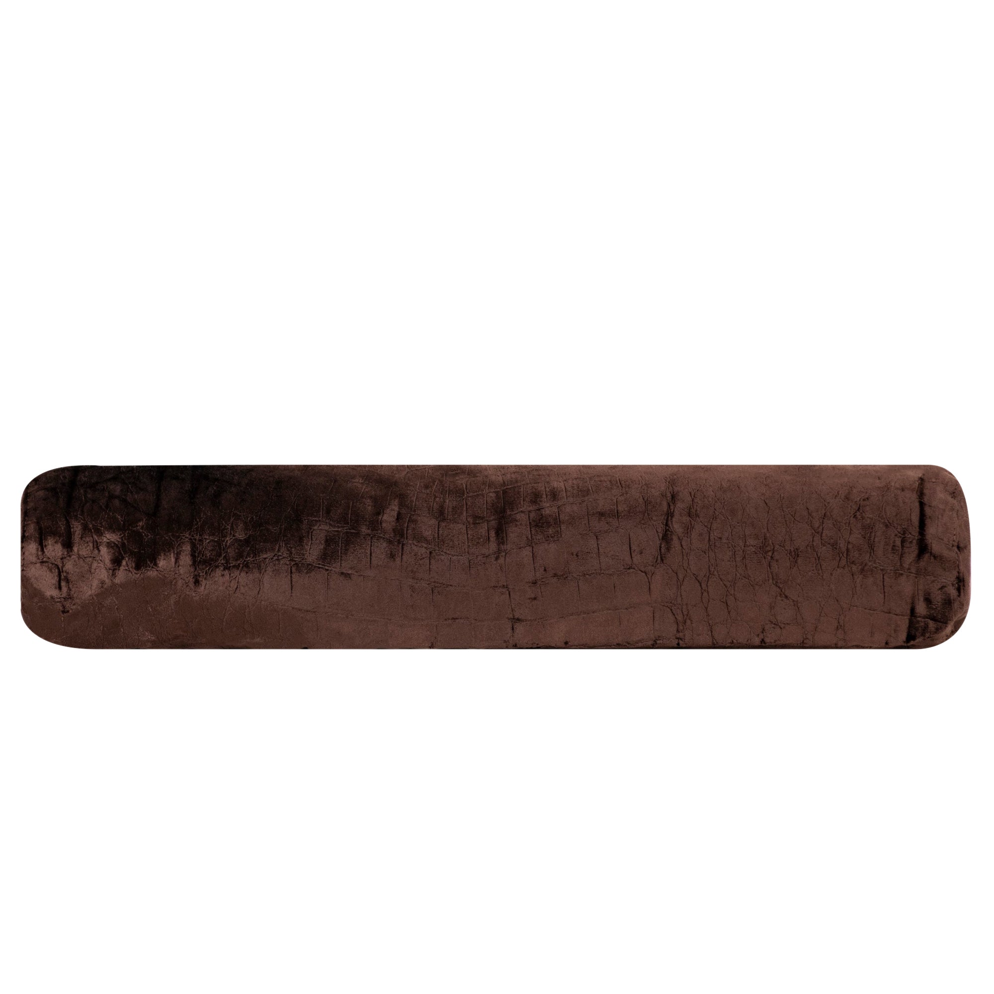 Coussin traversin texturé embossé - Marron Foncé