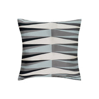 Coussin géométrique rayé - Bleu Gris