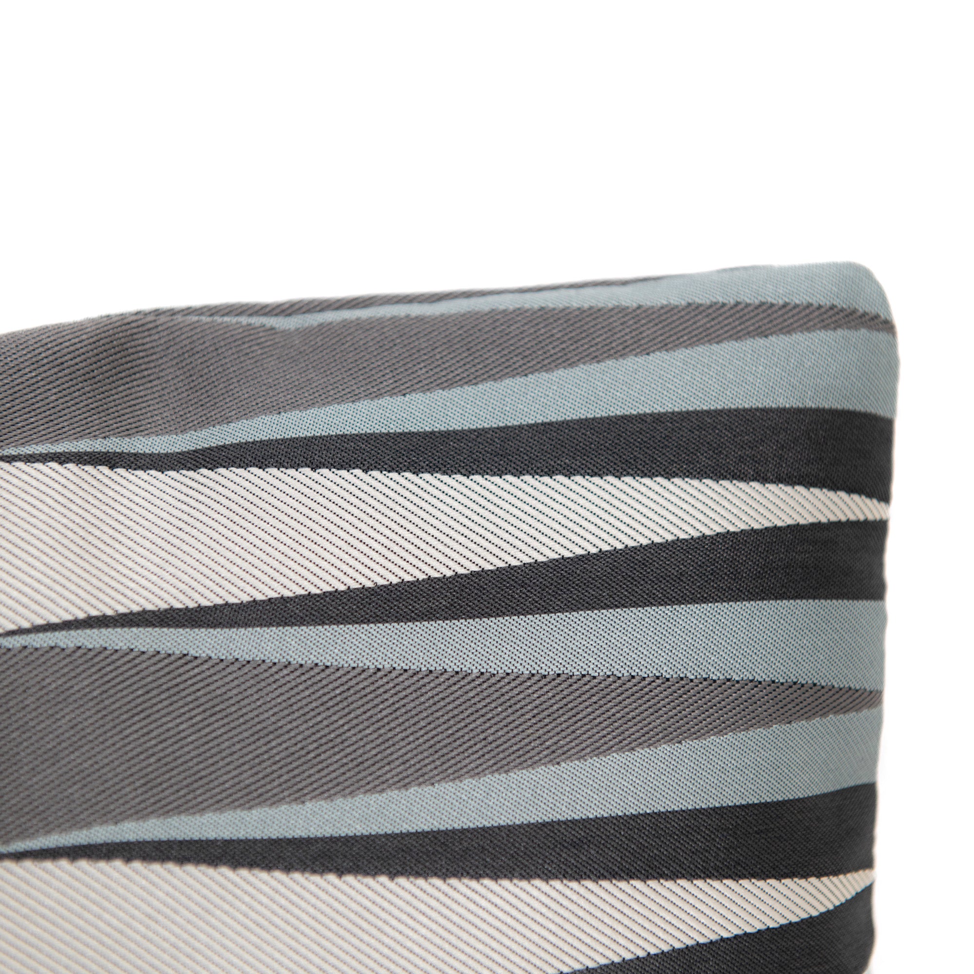 Coussin géométrique rayé - Bleu Gris