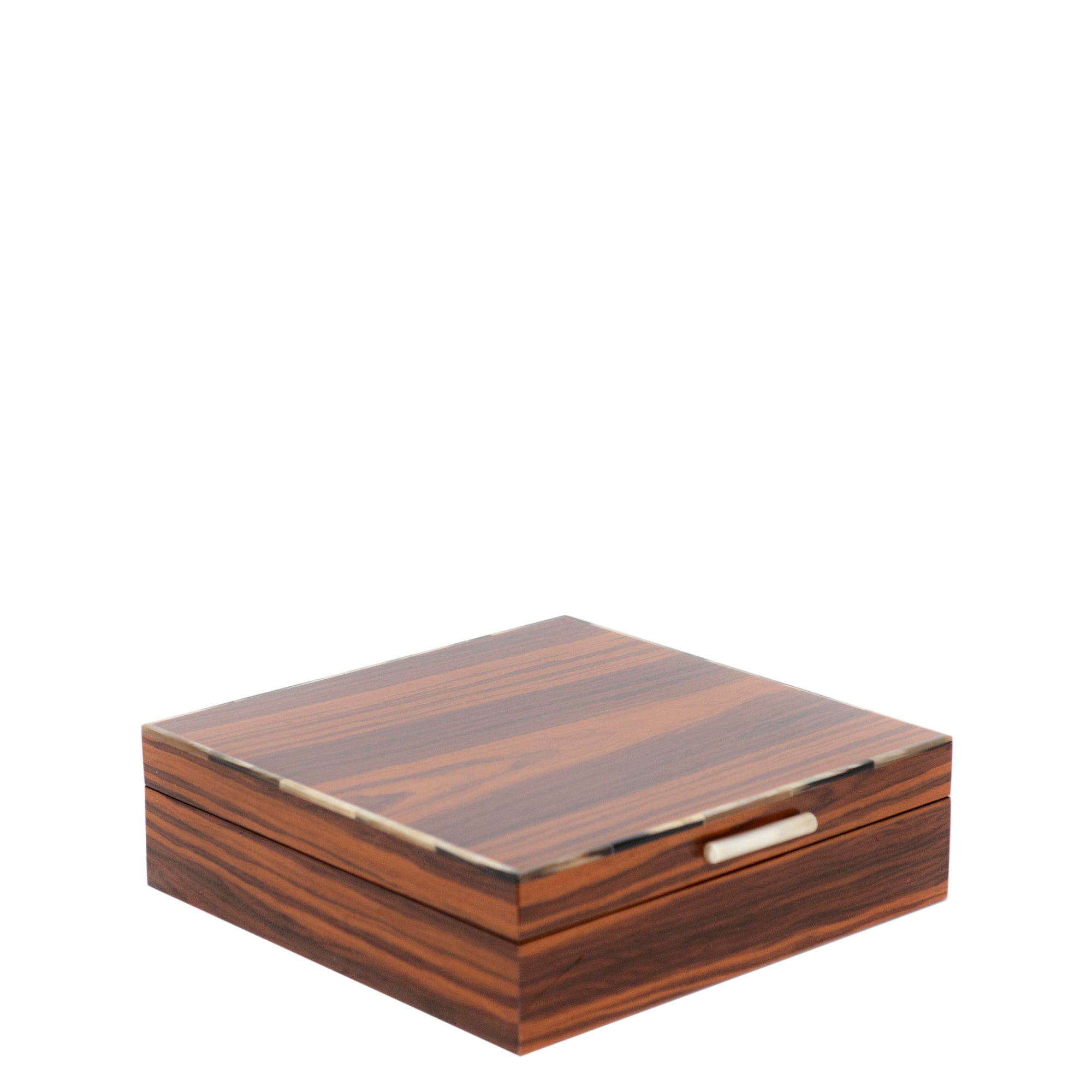 Boîte à bijoux en cuir avec finition grainée - Marron