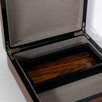 Boîte à bijoux en cuir avec finition grainée - Marron