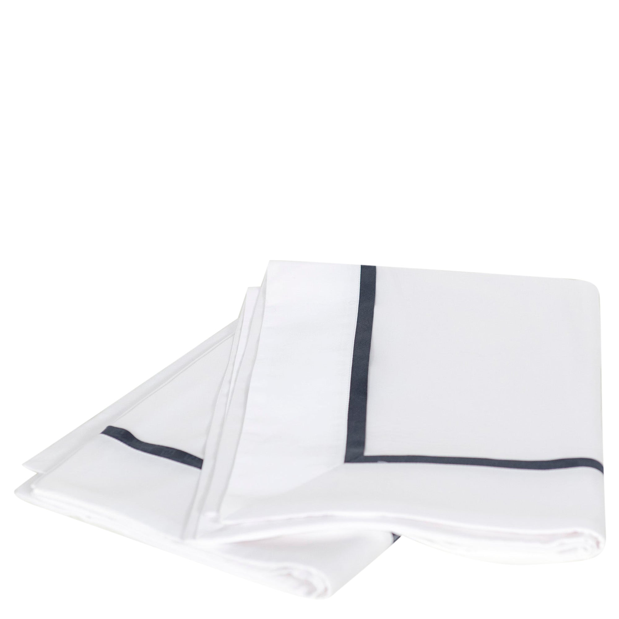 Set de housses d'oreillers en coton à double bordure - Blanc & Noir