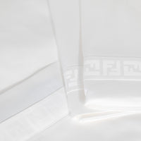 Parure de lit en coton avec motif entrelacé - Blanc