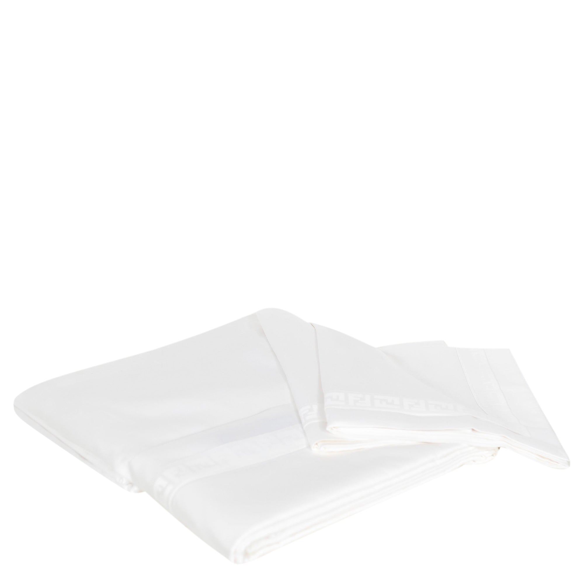 Parure de lit en coton avec motif entrelacé - Blanc