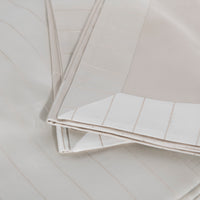 Parure de lit en coton à rayures - Beige Crème