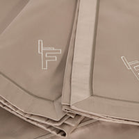 Parure de lit en coton avec logo brodé - Brun