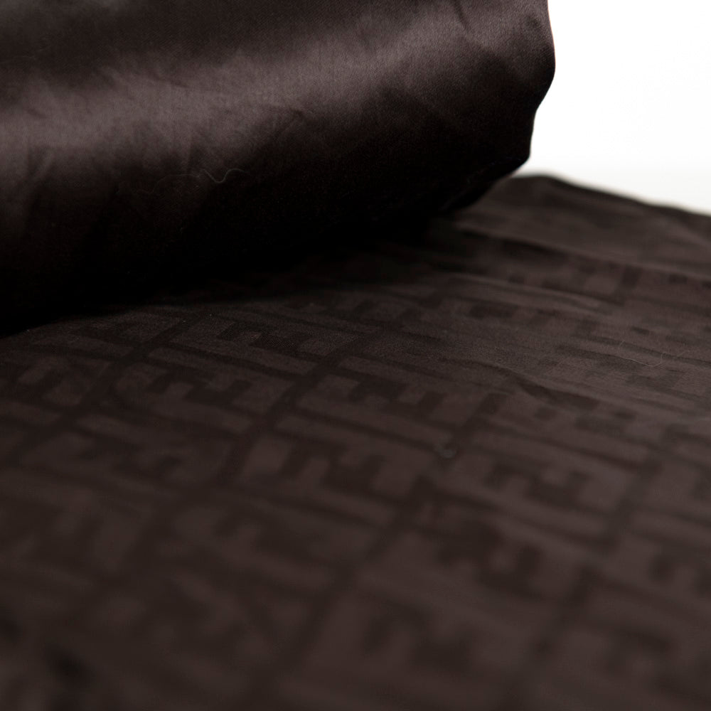 Parure de lit en coton satiné à motifs géométriques - Chocolat