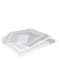 Parure de lit en coton à motifs rayés - Blanc
