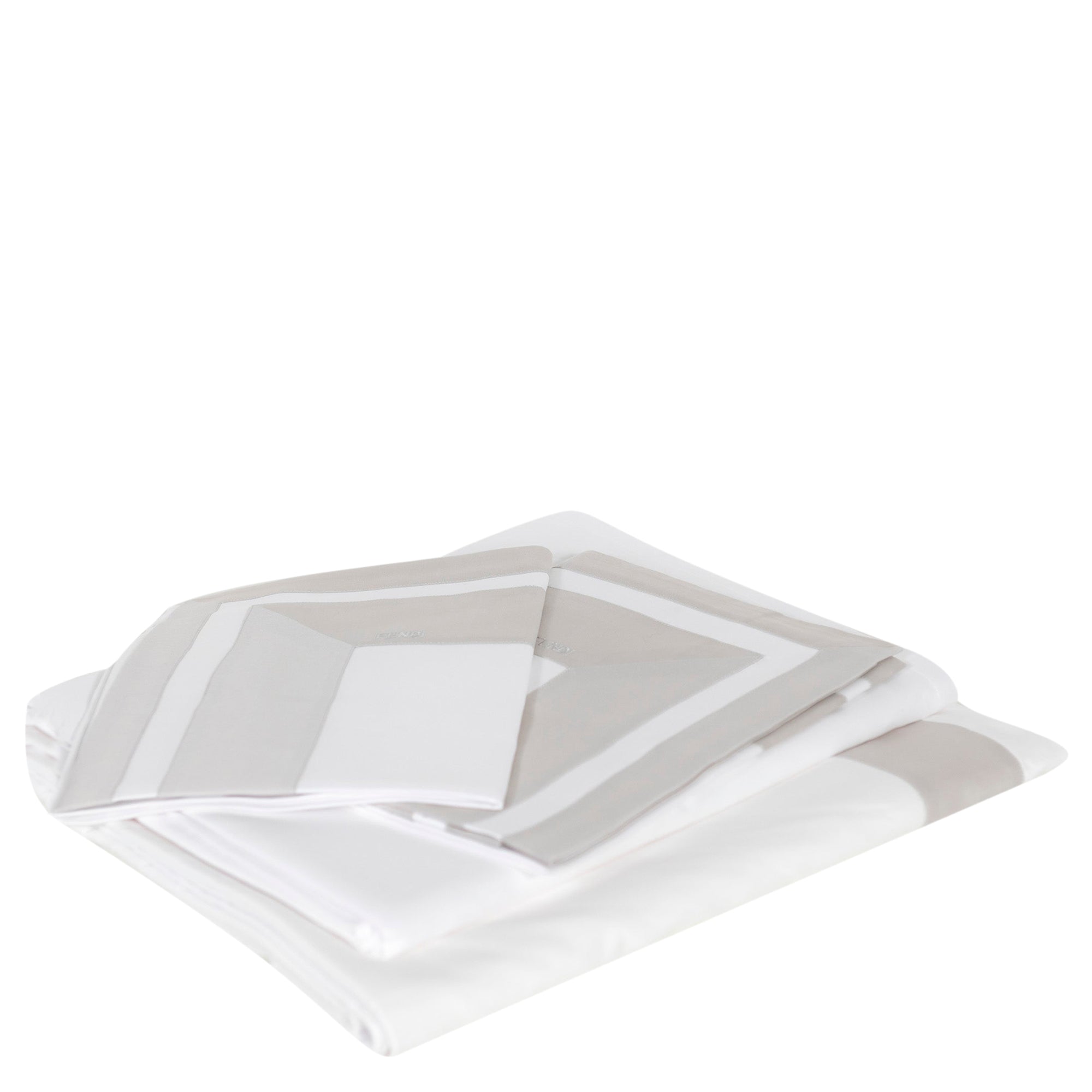 Parure de lit en coton à motifs rayés - Blanc