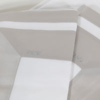 Parure de lit en coton à motifs rayés - Blanc