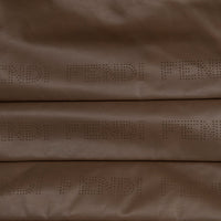 Coussin carré en cuir à logo découpé - Marron