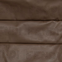 Coussin rectangulaire en cuir à surpiqûres - Marron