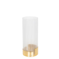 Vase en cristal nervuré - Or & Transparent