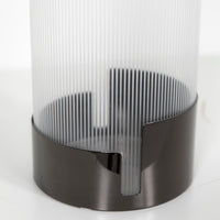 Vase cylindrique en cristal à bandes - Fumé