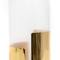 Vase en cristal à base dorée - Or