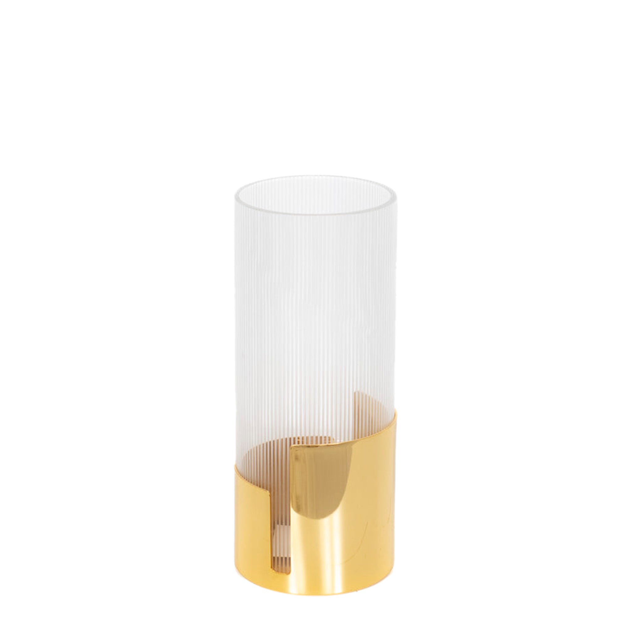 Vase en cristal à base dorée - Or