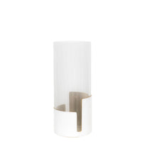 Vase en cuir et verre - Métal